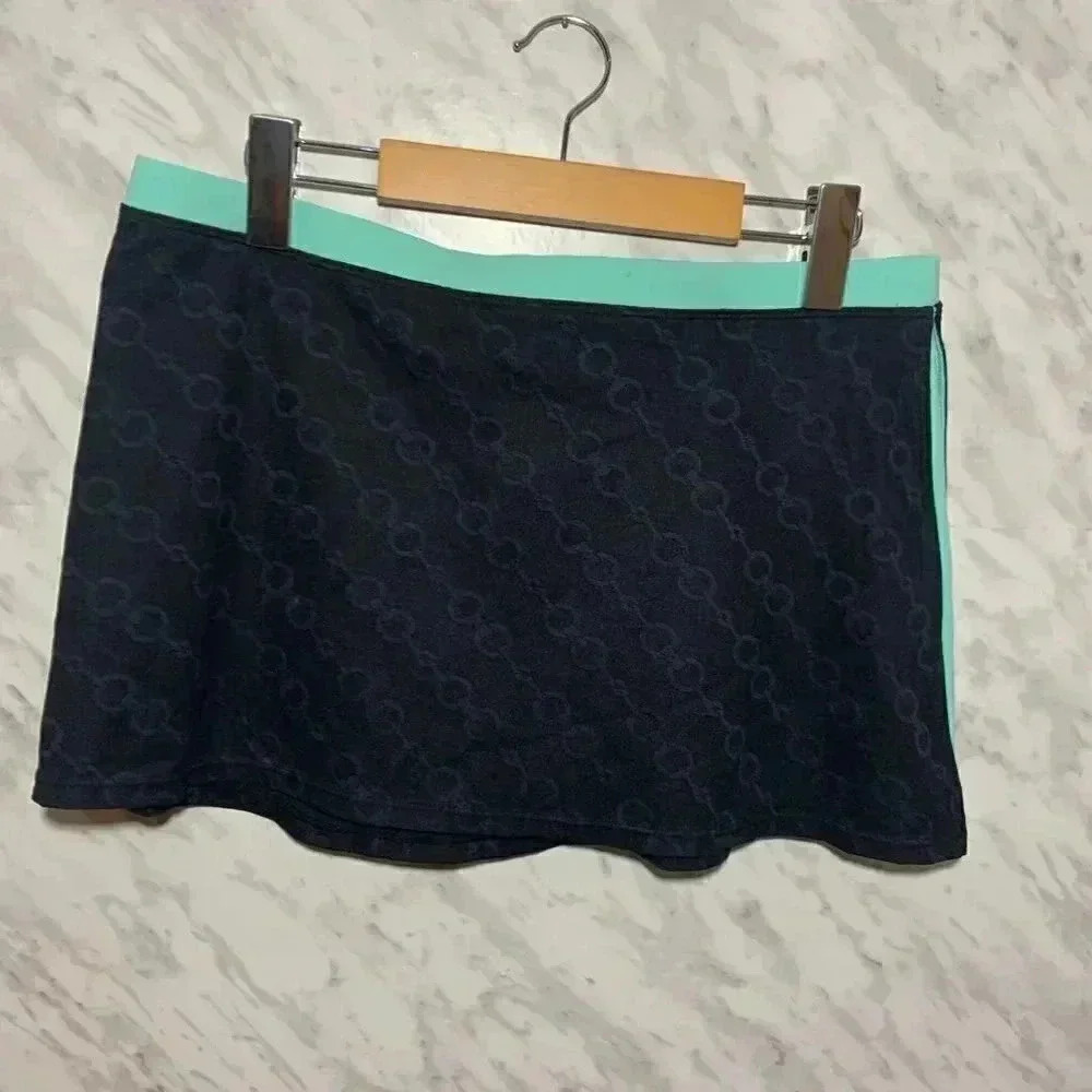 Anne Cole Swim Skirt Blue Grey Size Medium